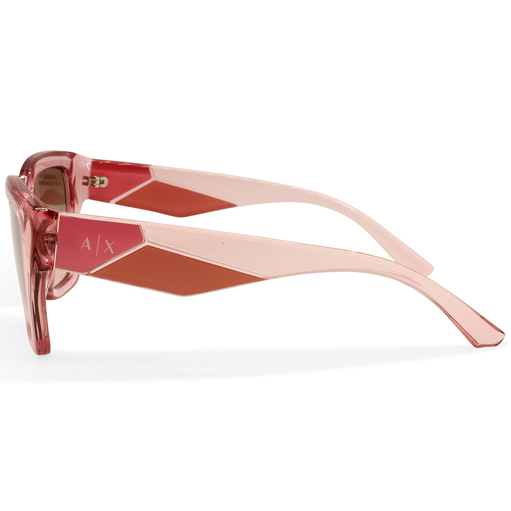 Armani Exchange Shiny Transparent Pink/Pink-Grey Gradient Women's Sunglasses