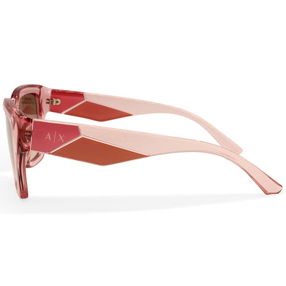 Armani Exchange Shiny Transparent Pink/Pink-Grey Gradient Women's Sunglasses