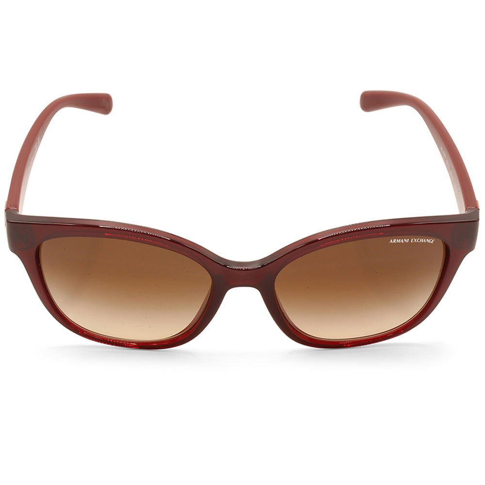 Armani Exchange Shiny Transparent Red/Brown Gradient Women's Sunglasses