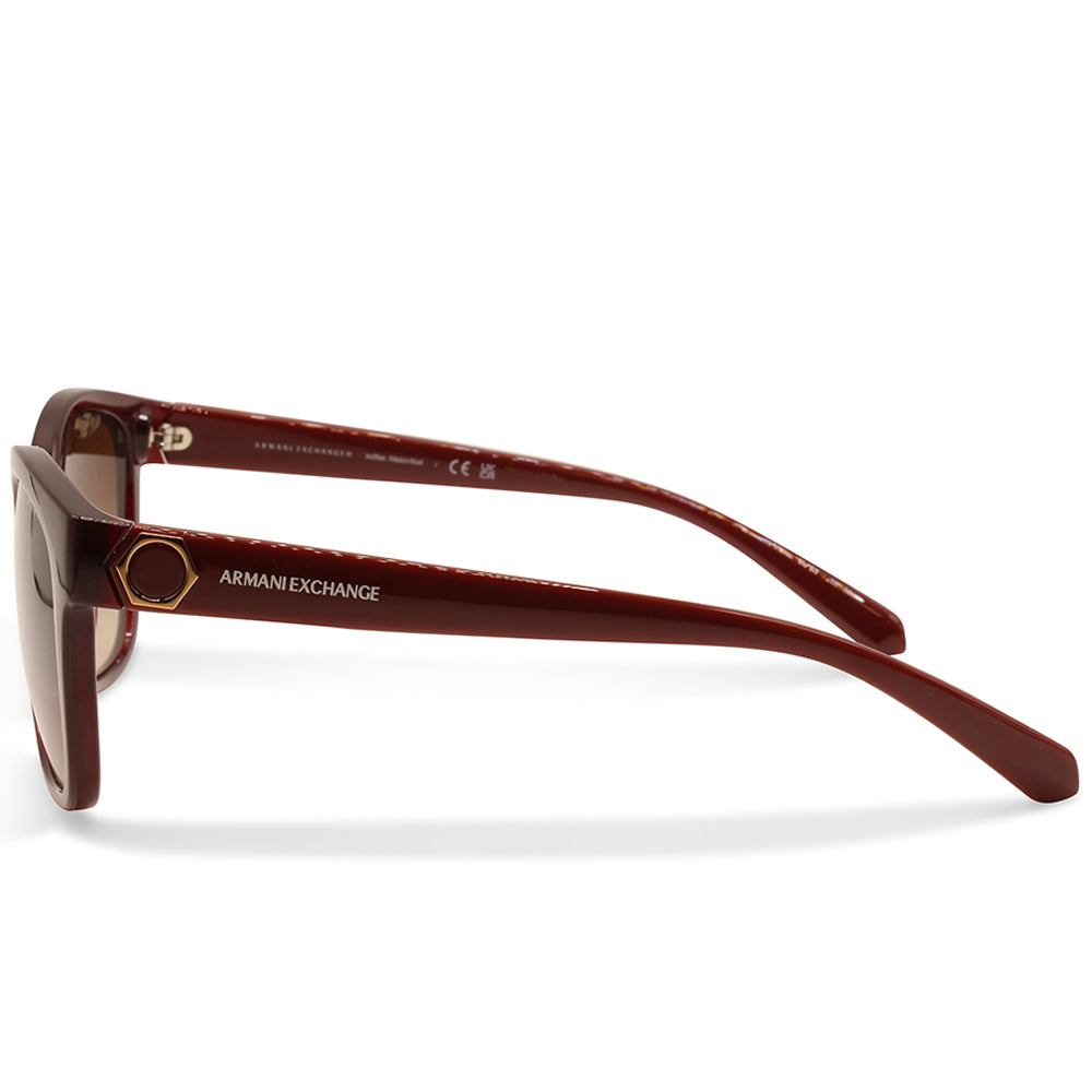 Armani Exchange Shiny Transparent Red/Brown Gradient Women's Sunglasses