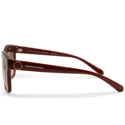 Armani Exchange Shiny Transparent Red/Brown Gradient Women's Sunglasses