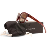 Armani Exchange Shiny Transparent Red/Brown Gradient Women's Sunglasses