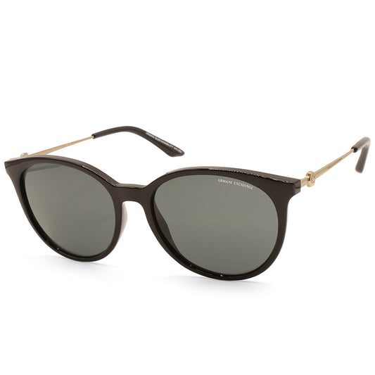 Armani Exchange Shiny Black/Grey Women's Designer Sunglasses 0AX4140S 815887
