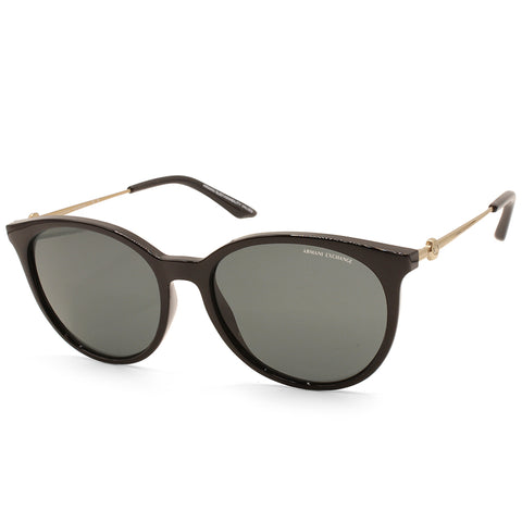 Armani Exchange Shiny Black/Grey Women's Designer Sunglasses 0AX4140S 815887