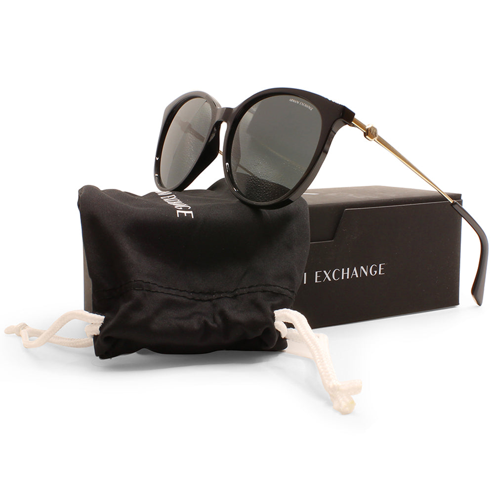Armani Exchange Shiny Black/Grey Women's Designer Sunglasses 0AX4140S 815887