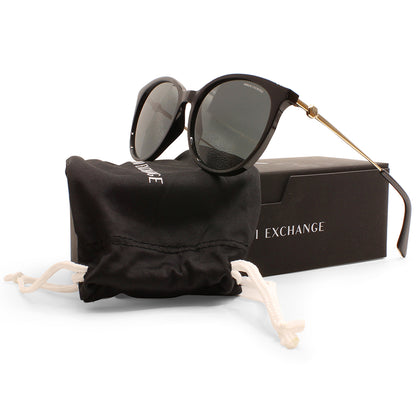 Armani Exchange Shiny Black/Grey Women's Designer Sunglasses 0AX4140S 815887