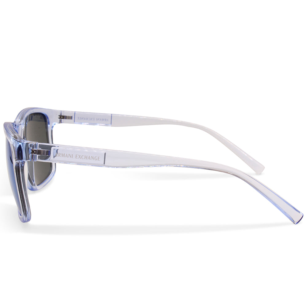 Armani Exchange Transparent Blue/Blue Mirror Men's Sunglasses AX4145S 834555