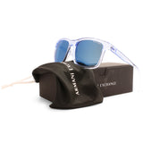 Armani Exchange Transparent Blue/Blue Mirror Men's Sunglasses AX4145S 834555