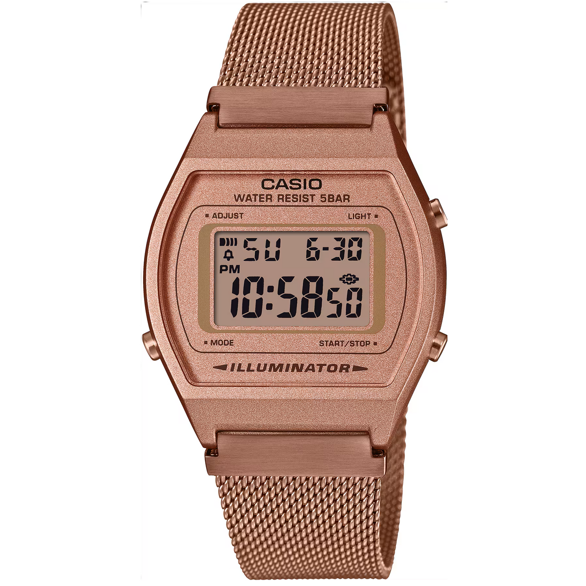Casio Rose Gold Mesh Band Women's Classic Digital Watch B640WMR-5A