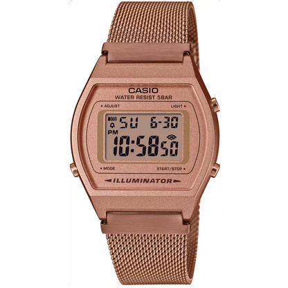 Casio Rose Gold Mesh Band Women's Classic Digital Watch B640WMR-5A