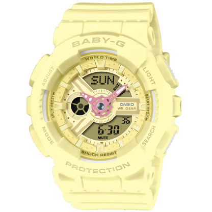 Baby-G Yellow Women's or Girls 100m Digital-Analog Sports Watch BA-110AH-9A