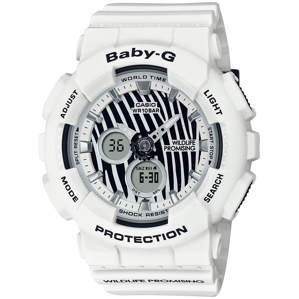 Casio Baby-G Zebra Print Wildlife Collaboration Women's Sports Watch BA-120WLP-7A