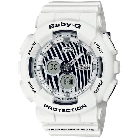 Casio Baby-G Zebra Print Wildlife Collaboration Women's Sports Watch BA-120WLP-7A