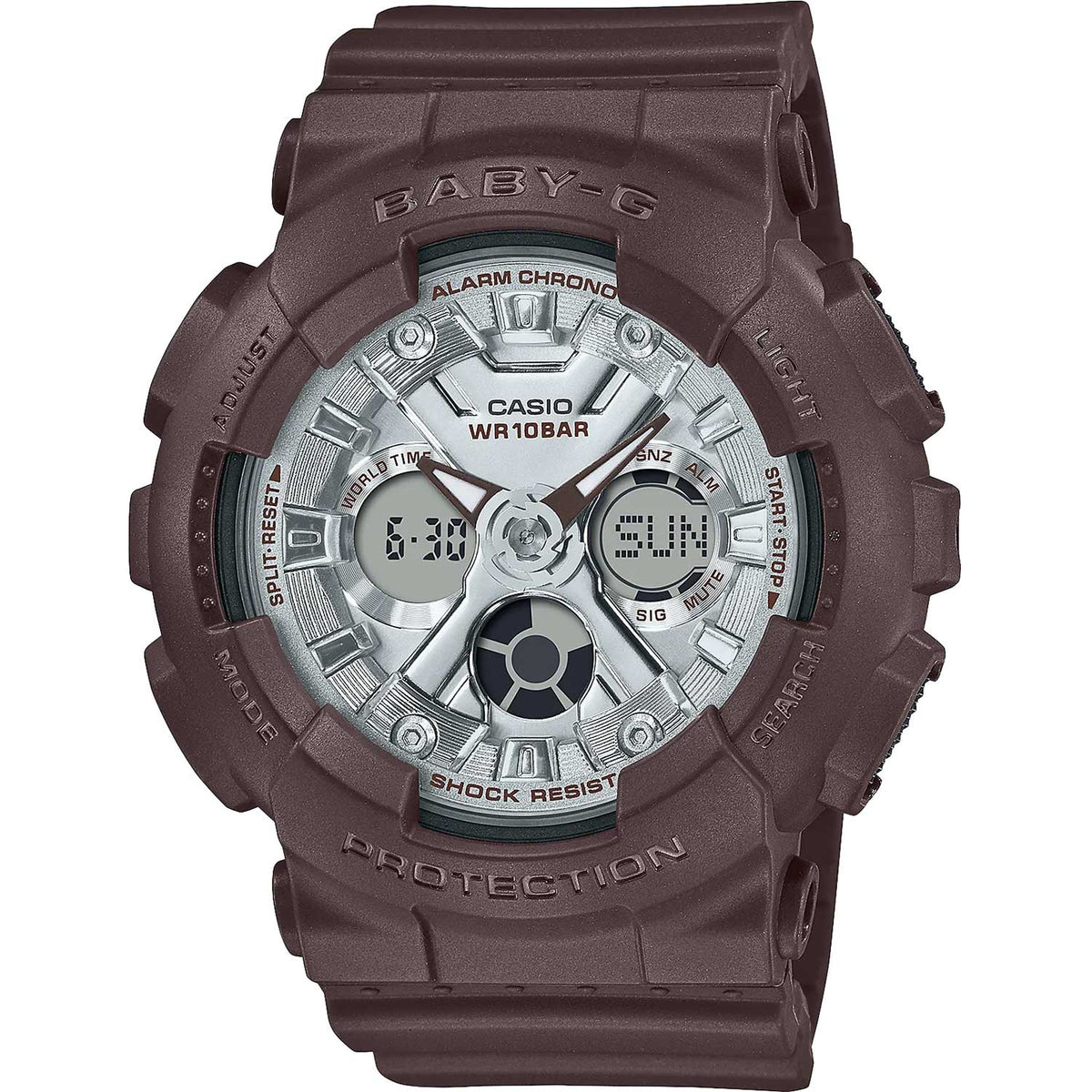 Baby-G Brown/Silver Sweets Collection Women's 100m Sports Watch BA-130SW-5A