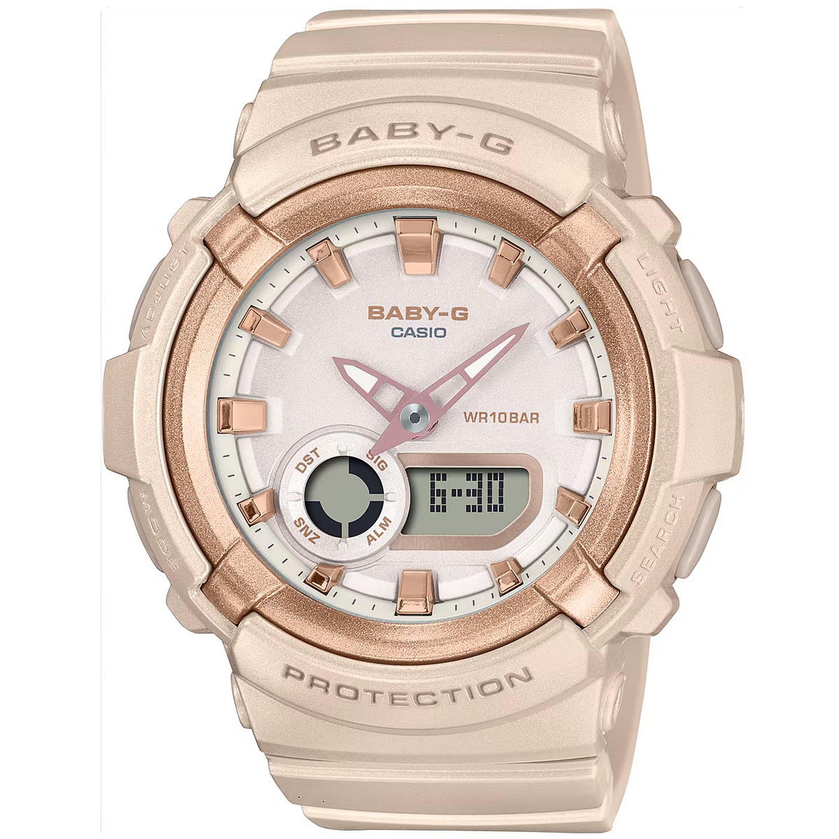 Casio Baby-G Beige Pink Women's 100m Digital-Analog Sports Watch BGA-280BA-4A