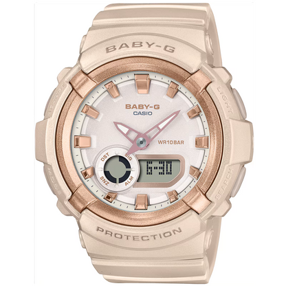 Casio Baby-G Beige Pink Women's 100m Digital-Analog Sports Watch BGA-280BA-4A
