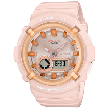 Baby-G Matte Coral Pink Girls 100m Digital-Analog Sports Watch BGA-280SW-4A