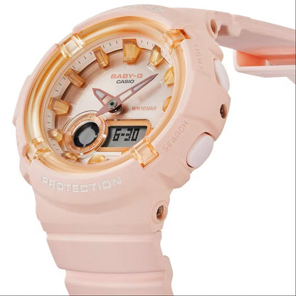Baby-G Matte Coral Pink Girls 100m Digital-Analog Sports Watch BGA-280SW-4A