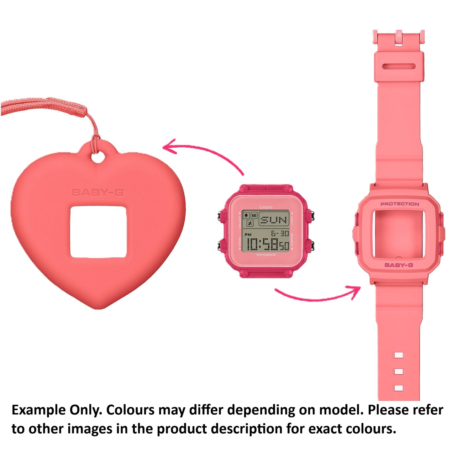 Casio Baby-G White Women's 100m Digital Watch with Case Holder BGD-10KH-7