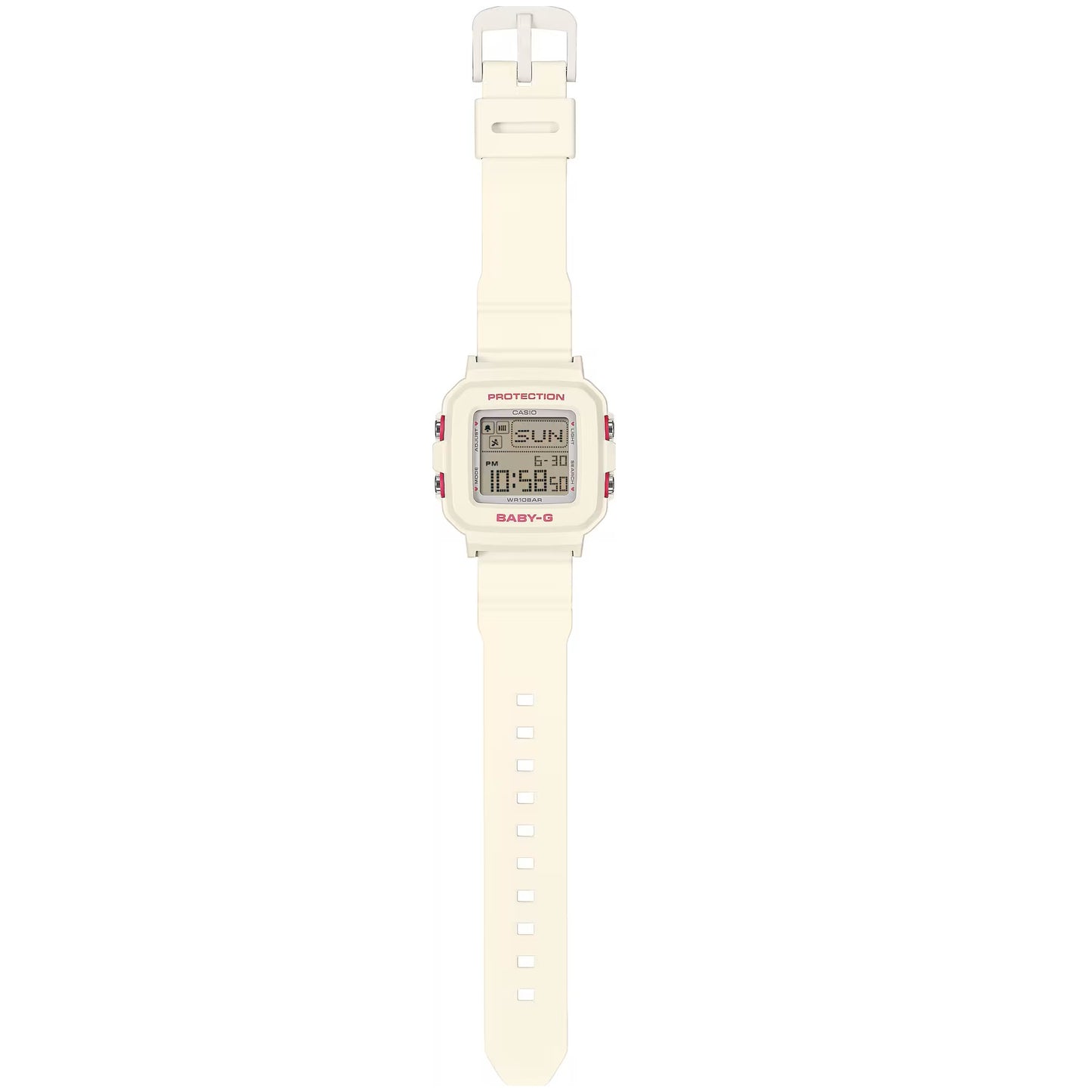 Casio Baby-G White Women's 100m Digital Watch with Case Holder BGD-10KH-7