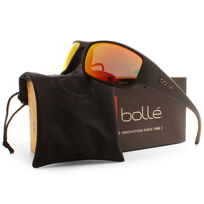 Bolle King Matte Black/Volt+ Ruby Polarised Men's Sunglasses
