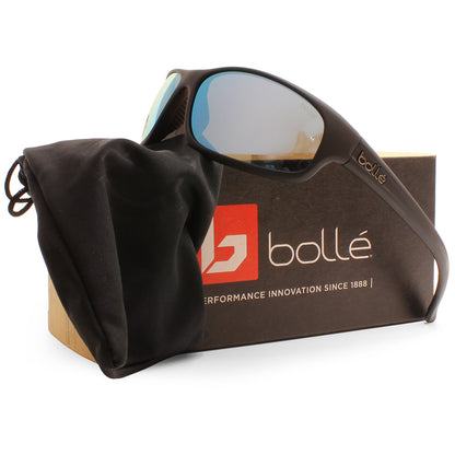 Bolle Anaconda Matte Black/Sky Blue Polarised Men's Sunglasses