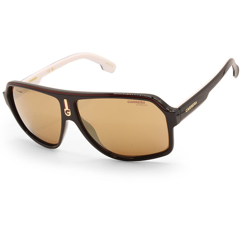 Carrera Shiny Brown on White/Gold Polarised Unisex Sunglasses 1001/S OIT-K1