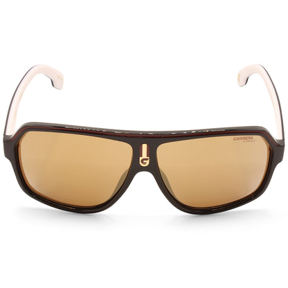 Carrera Shiny Brown on White/Gold Polarised Unisex Sunglasses 1001/S OIT-K1
