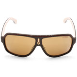 Carrera Shiny Brown on White/Gold Polarised Unisex Sunglasses 1001/S OIT-K1