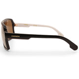 Carrera Shiny Brown on White/Gold Polarised Unisex Sunglasses 1001/S OIT-K1