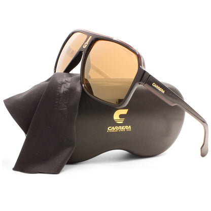 Carrera Shiny Brown on White/Gold Polarised Unisex Sunglasses 1001/S OIT-K1