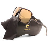 Carrera Shiny Brown on White/Gold Polarised Unisex Sunglasses 1001/S OIT-K1