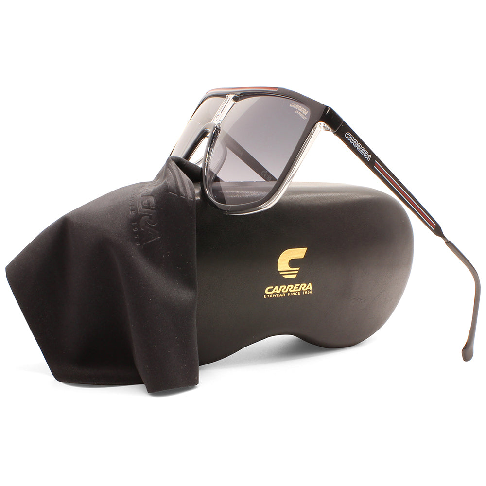Carrera Shiny Black on Red/Grey Gradient Unisex Designer Sunglasses 1056/S OIT-9O