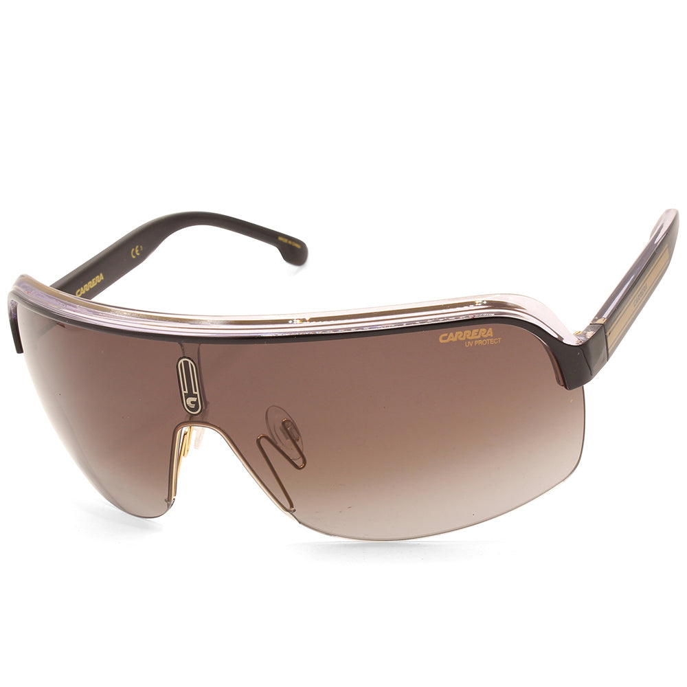 Carrera Topcar 1/N Black/Gold-Brown Gradient Unisex Shield Sunglasses 2M2/HA
