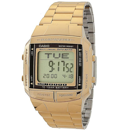 Casio DB-360G-9A Gold Databank Telememo Multilingual Unisex Digital Watch