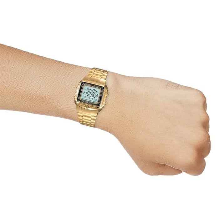 Casio DB-360G-9A Gold Databank Telememo Multilingual Unisex Digital Watch