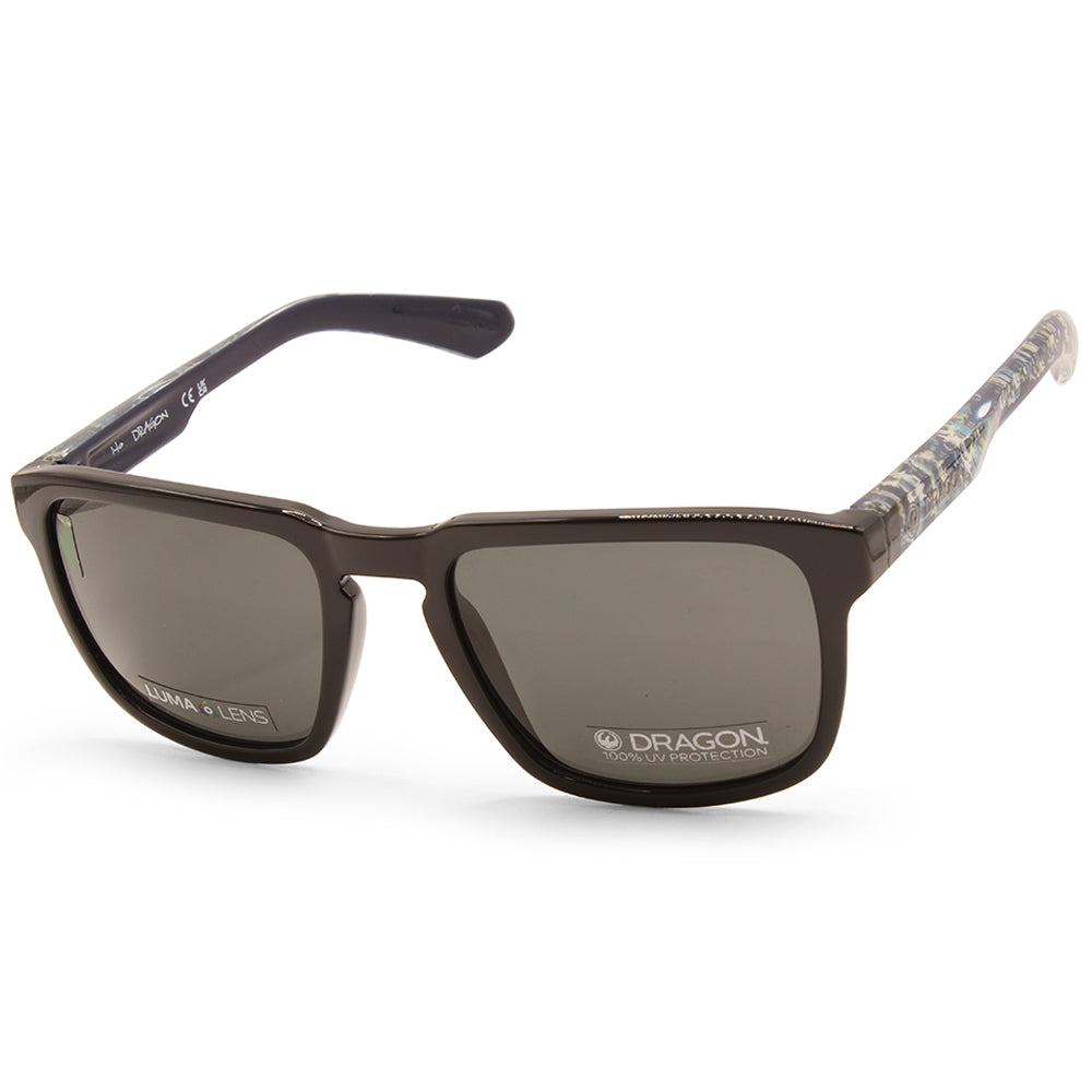 Dragon Mari LL Shiny Black/Grey Smoke Unisex Designer Sunglasses