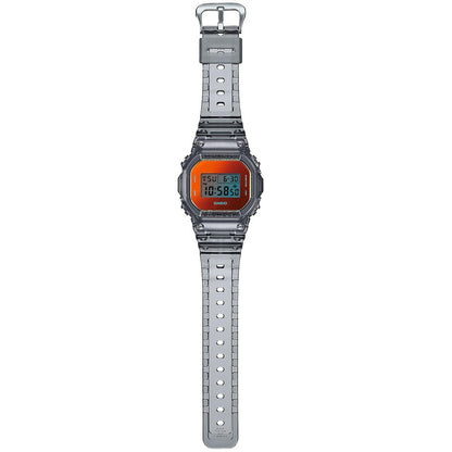 G-Shock Transparent Grey/Orange Men's 200m Ditgital Sports Watch DW-5600TLS-8