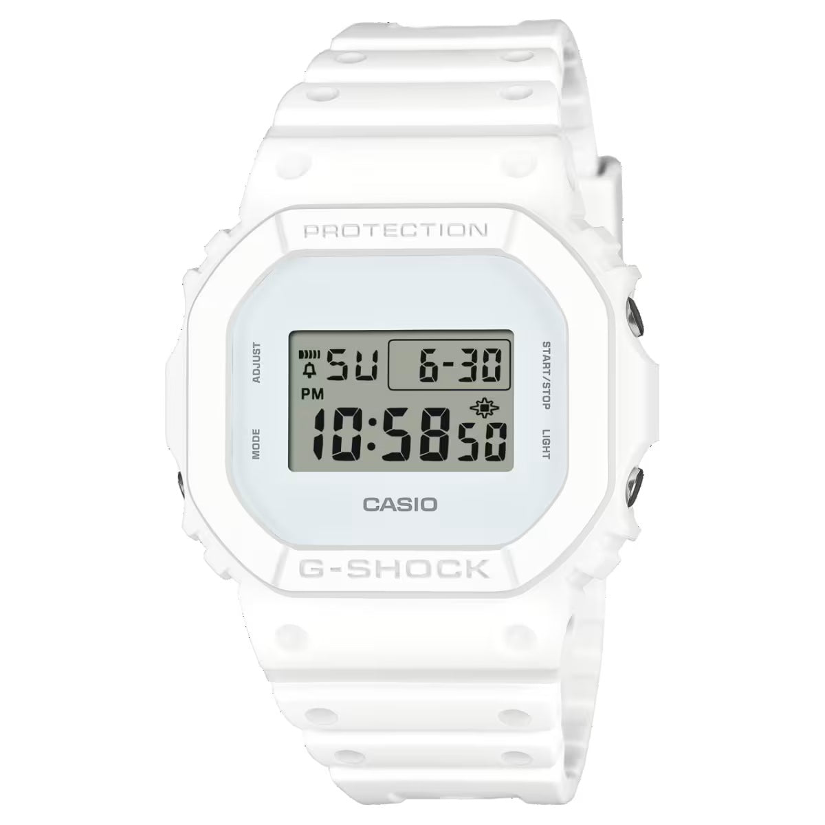 G-Shock White on White Unisex 200m Digital Sports Watch DW-5600WW-7