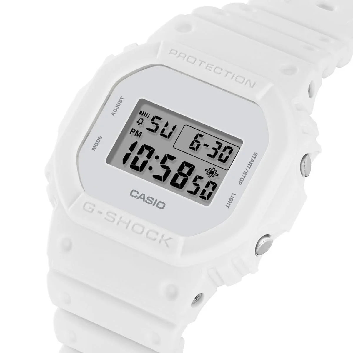 G-Shock White on White Unisex 200m Digital Sports Watch DW-5600WW-7