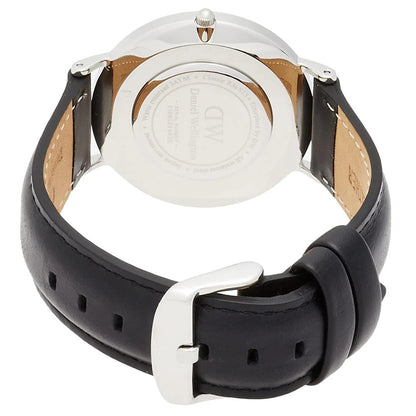 Daniel Wellington Classic Sheffield White/Black Leather Strap Women's Watch