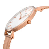 Daniel Wellington Petite Melrose Rose Gold/White 32mm Women's Watch DW00100163