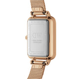 Daniel Wellington Quadro Pressed Melrose Rose Gold Mesh Strap Ladies Watch