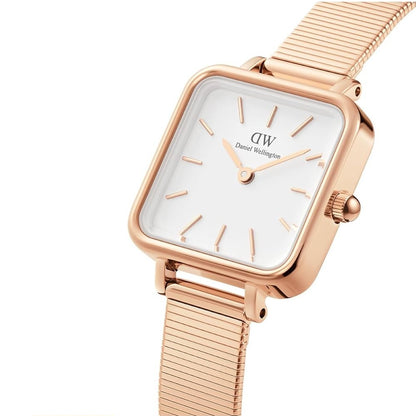Daniel Wellington Quadro Studio Rose Gold/White Ladies Analog Watch DW00100517