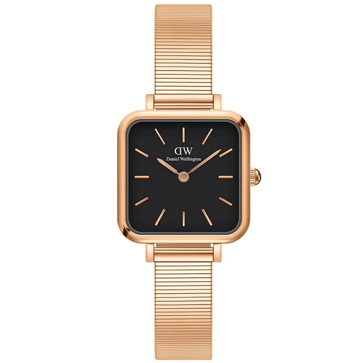 Daniel Wellington Quadro Studio Rose Gold/Black Ladies Analog Watch DW00100518