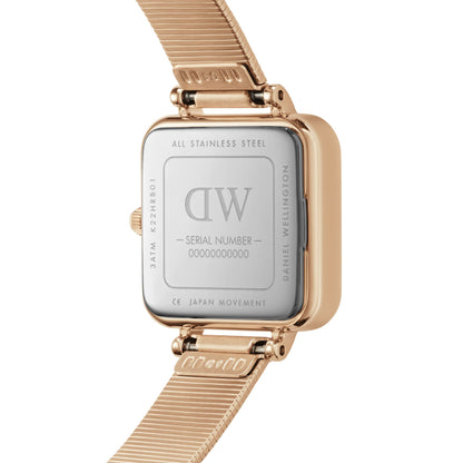 Daniel Wellington Quadro Studio Rose Gold/Black Ladies Analog Watch DW00100518