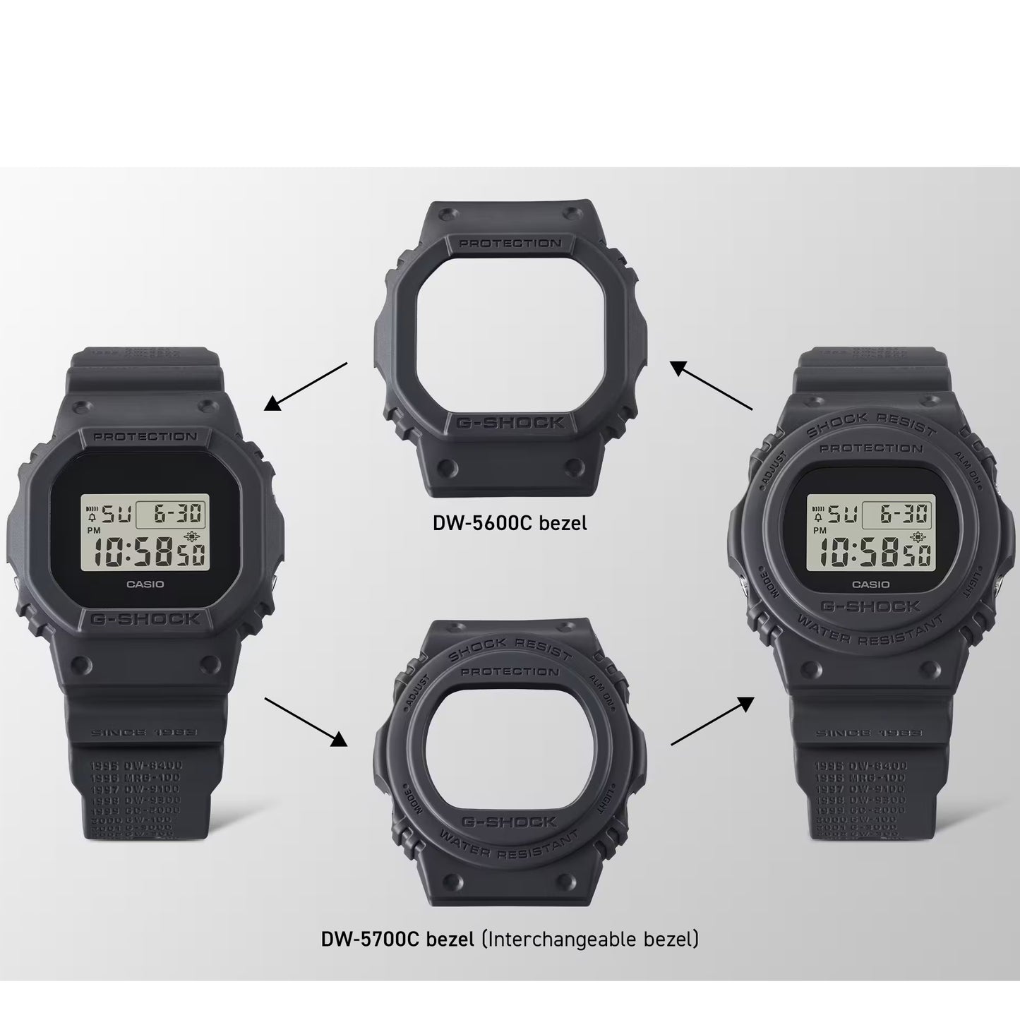 G-Shock 40th Anniversary Black Digital Men's Sports Watch DWE-5657RE-1