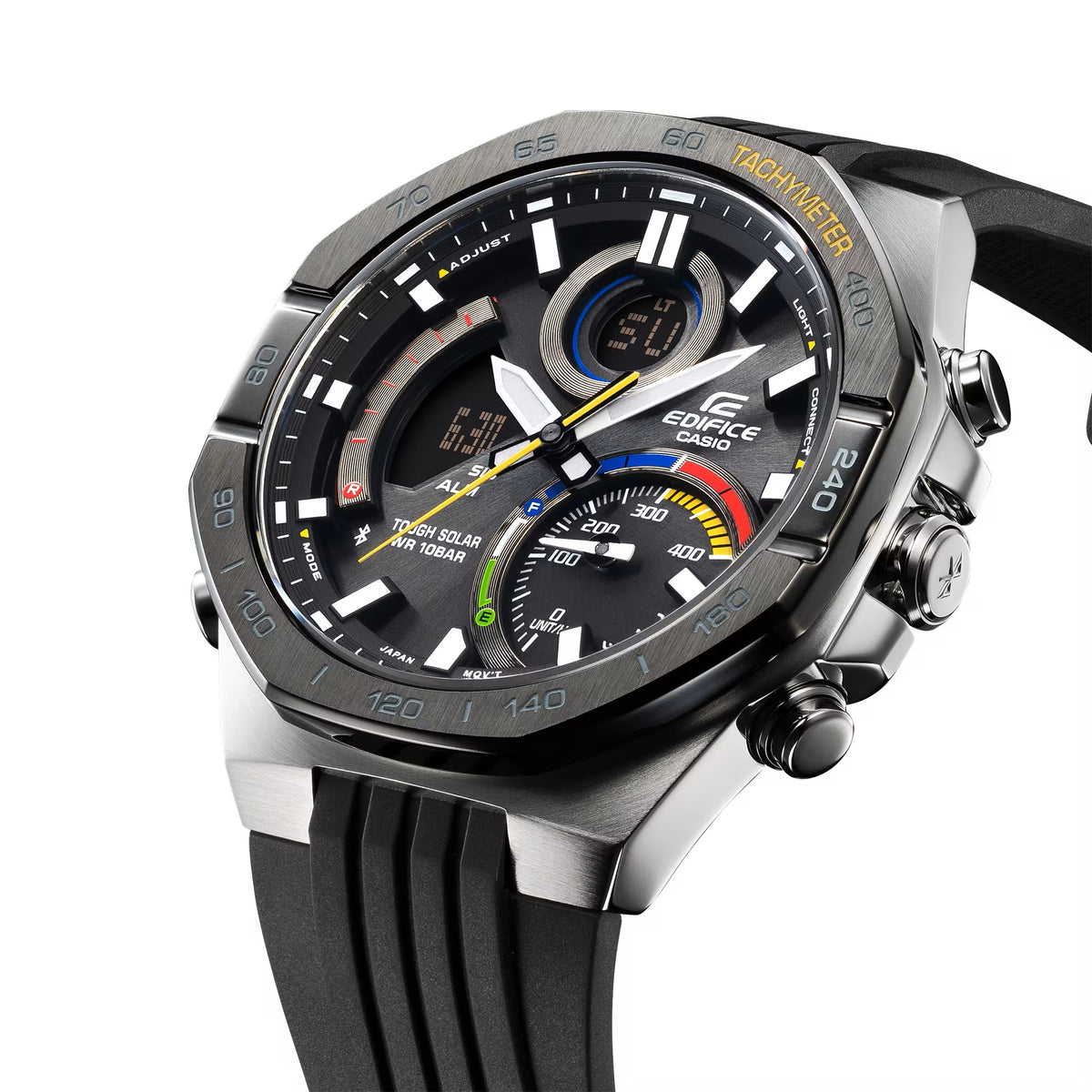 Edifice Black/Silver Solar Bluetooth Digital Analog Men's Watch ECB-950MP-1A