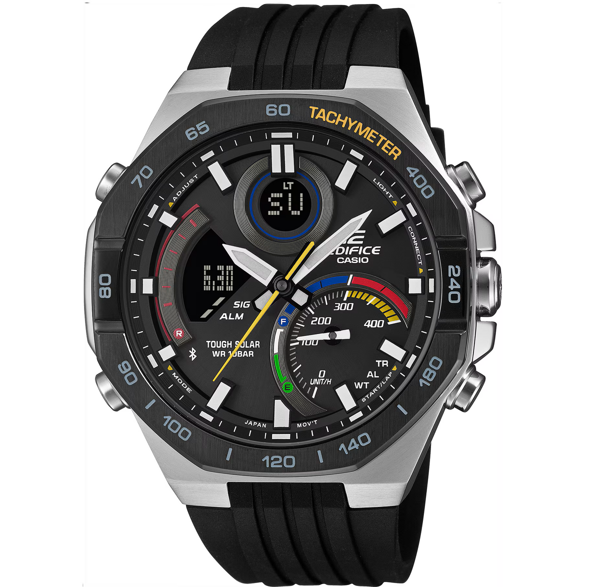 Edifice Black/Silver Solar Bluetooth Digital Analog Men's Watch ECB-950MP-1A