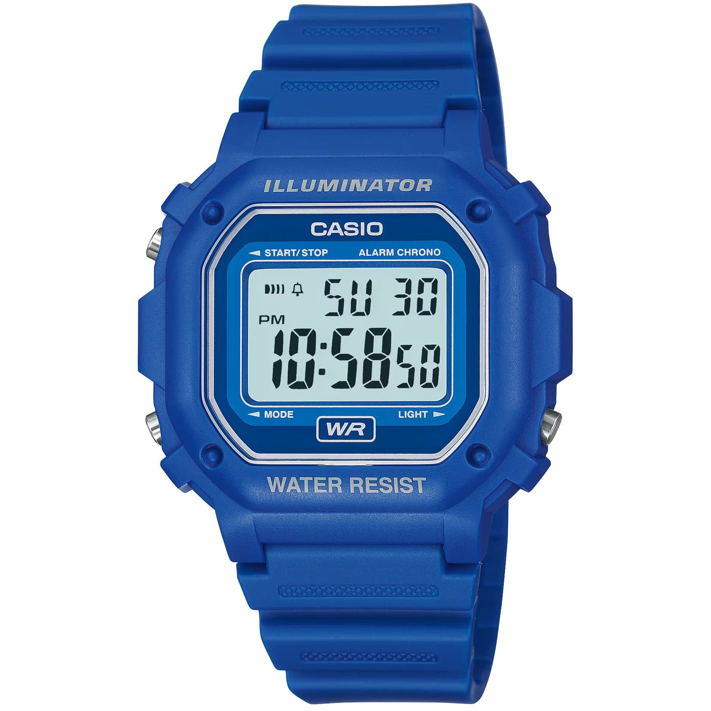 Casio Light Blue 50m Unisex Digital Multifunction Sports Watch F-108WH-2A